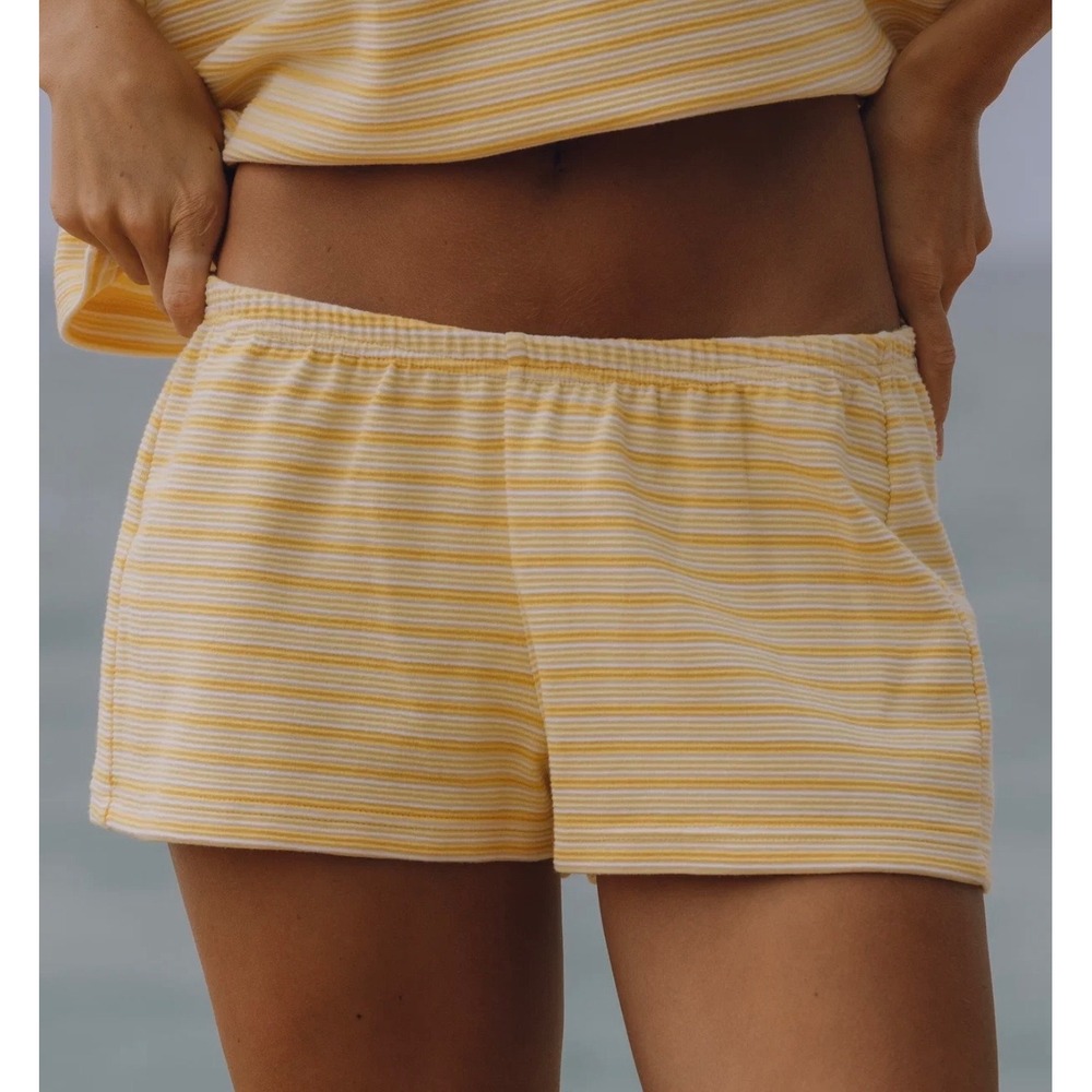 Daily Drills Ribbed Micro Shorts Sunny Butter Cream Size XS/S NIB